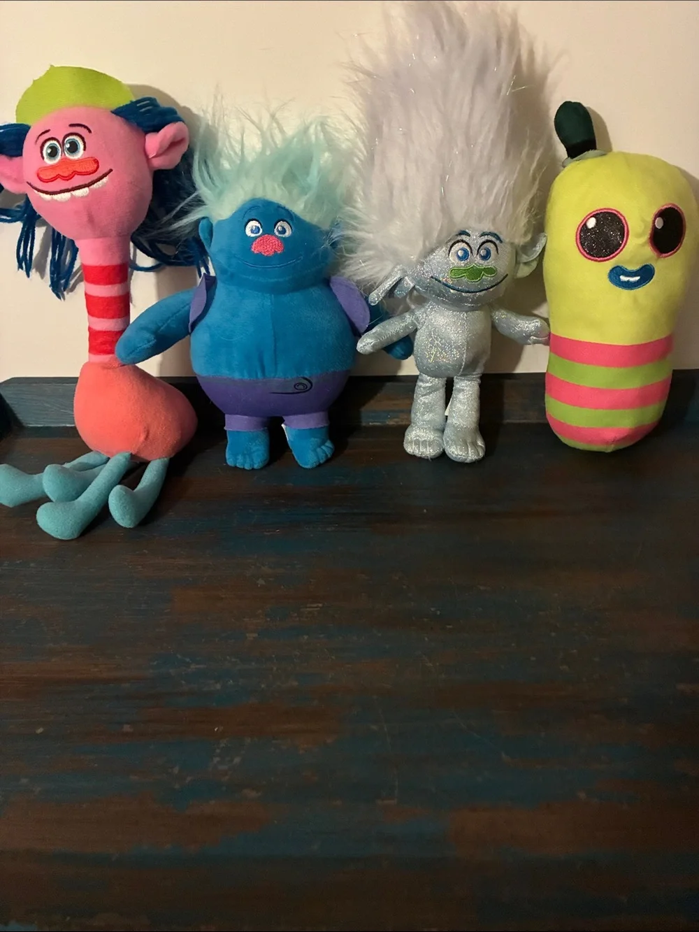 Trolls Dreamworks 4 Plush Toy Set: Cooper Biggie Guy Diamond Mr. Dinkles